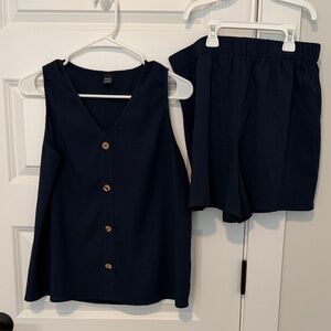 SHEIN Navy Blue Sleeveless Pantsuit